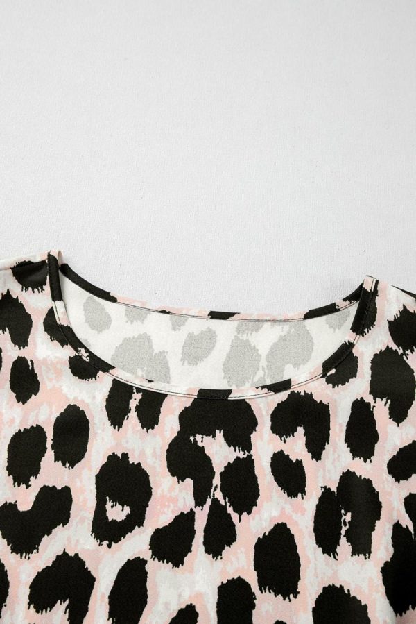 Women Blouses | Khaki Leopard Print Layered Ruffle Sleeve Blouse - Image 5