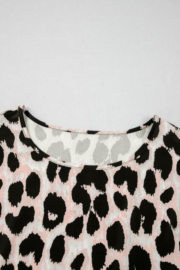Women Blouses | Khaki Leopard Print Layered Ruffle Sleeve Blouse - Image 6