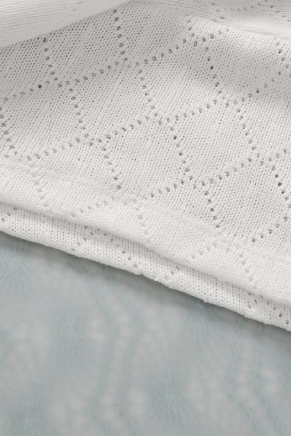 Women Knit Tops | White V Neck Side Slits Knitted Flowy Oversized Blouse - Image 5