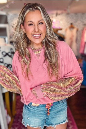 Women Long Sleeve Tops | Blossom Striped Hollow Out Patchwork Long Sleeve Top