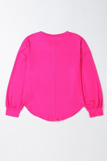 Women Long Sleeve Tops | Light Green Colorblock Drop Sleeve Round Neck Top