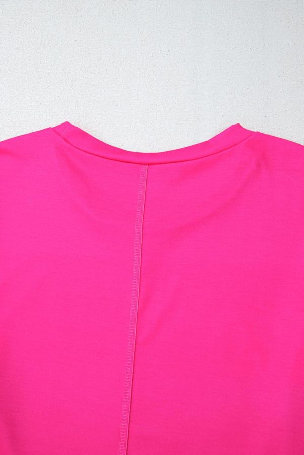 Women Long Sleeve Tops | Light Green Colorblock Drop Sleeve Round Neck Top - Image 3