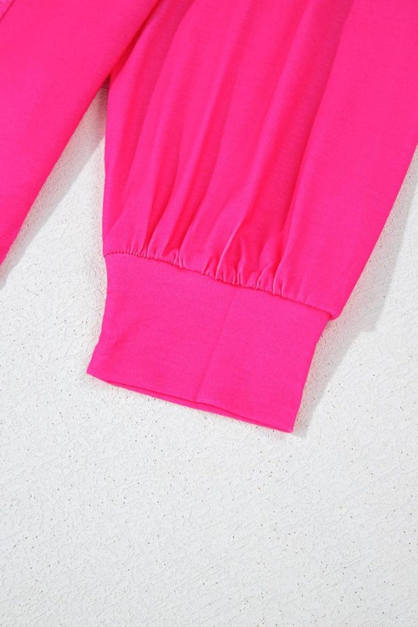 Women Long Sleeve Tops | Light Green Colorblock Drop Sleeve Round Neck Top - Image 5