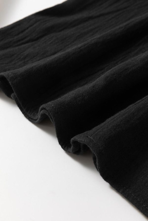 Women Sleeveless Tops | Black Ruffle Shoulder V Neck Sleeveless Top - Image 6