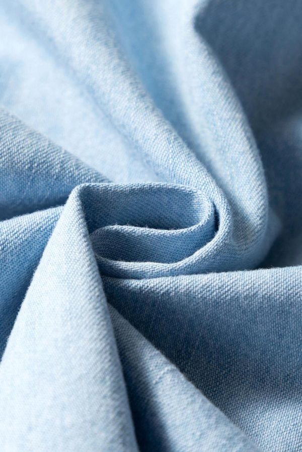Women Sleeveless Tops | Light Blue Denim Collared Sleeveless Shirt - Image 6