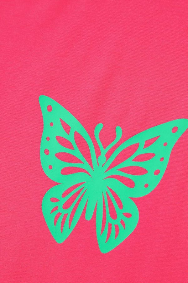 Women Sleeveless Tops | Sachet Pink Butterfly Graphic Summer Tank Top - Image 5