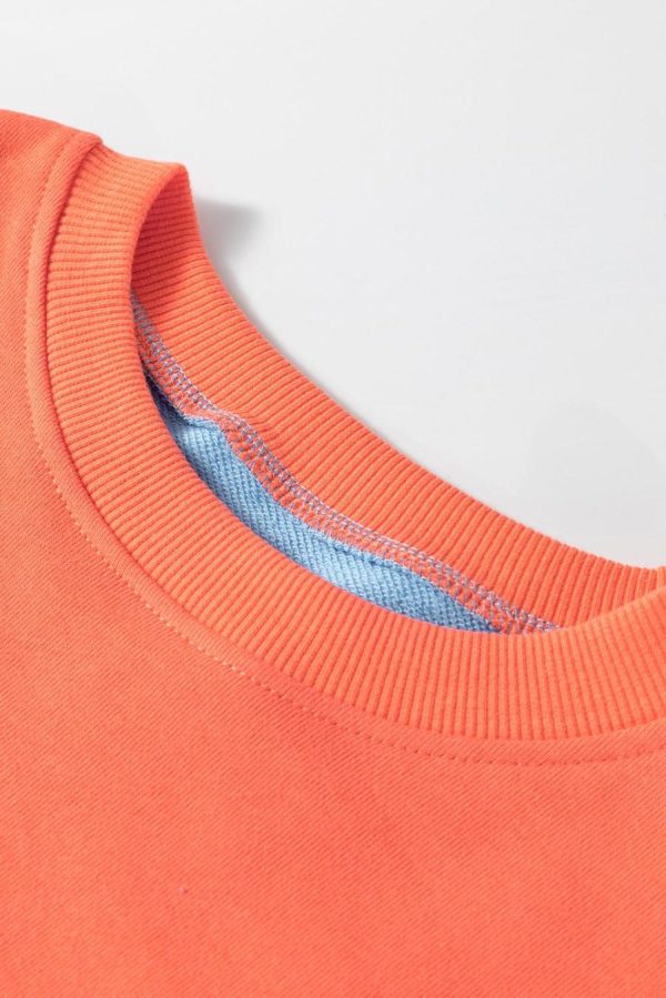 Women Sweatshirts & Hoodies | Bright Pink Colorblock Drop Shoulder Sweatshirt - Image 3