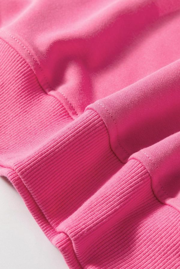 Women Sweatshirts & Hoodies | Bright Pink Colorblock Drop Shoulder Sweatshirt - Image 6