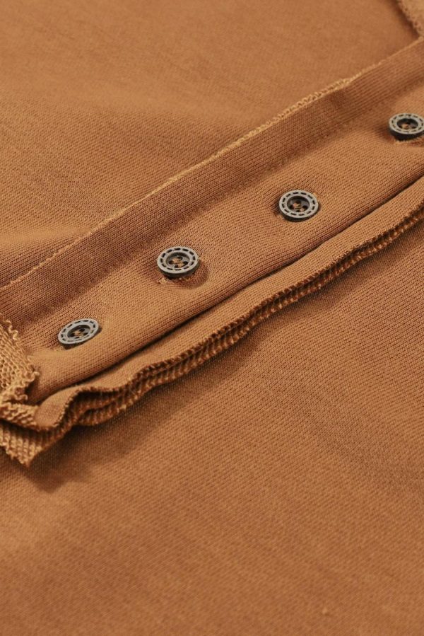 Women Sweatshirts & Hoodies | Chestnut Slouchy Drop Shoulder Henley Sweatshirt - Image 4