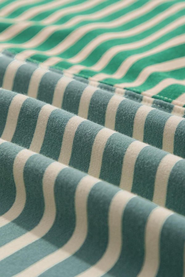 Women Sweatshirts & Hoodies | Green Stripe Colorblock Drop Shoulder Oversized Sweatshirt - Image 6
