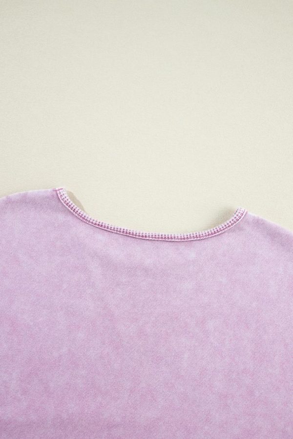 Women Sweatshirts & Hoodies | Orchid Petal Mineral Wash Drop Shoulder Oversized Sweatshirt - Image 2