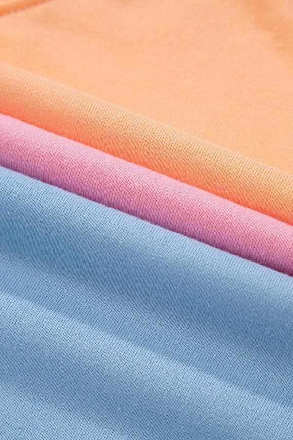 Women Sweatshirts & Hoodies | Sky Blue Colorblock Drop Shoulder Sweatshirt - Image 7