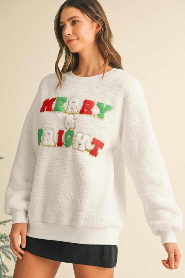 Women Sweatshirts & Hoodies | Snow White Merry & Bright Print Fuzzy Sweatshirt - Image 2