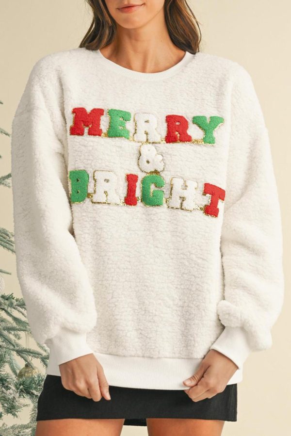 Women Sweatshirts & Hoodies | Snow White Merry & Bright Print Fuzzy Sweatshirt - Image 4