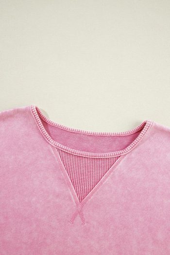 Women Sweatshirts & Hoodies | Strawberry Pink Mineral Wash Drop Shoulder Oversized Sweatshirt