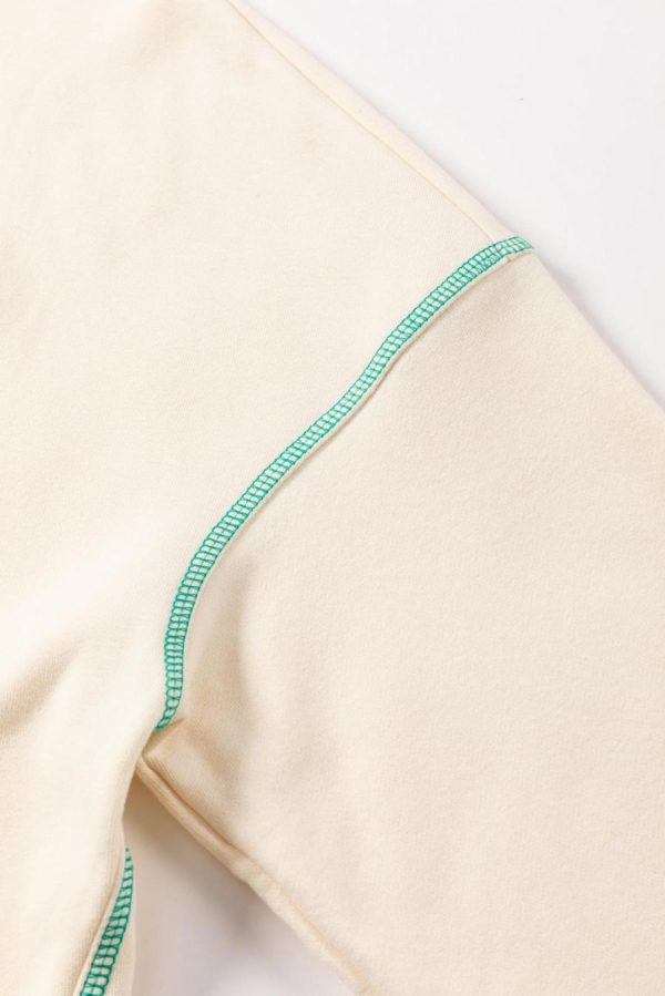 Women Sweatshirts & Hoodies | White Contrast Stitching Split Oversized Sweatshirt - Image 7