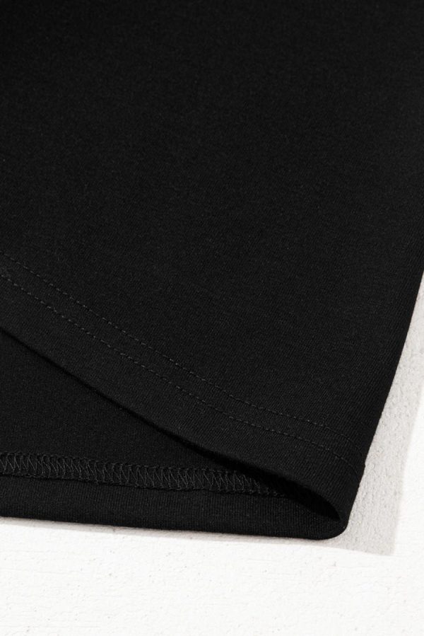Women T Shirts | Black Crisscross V Neck Flutter Sleeve T Shirt - Image 7
