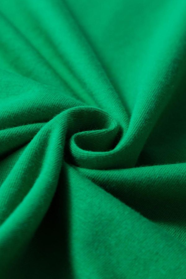 Women T Shirts | Bright Green Solid Color Basic Crew Neck Tee - Image 3