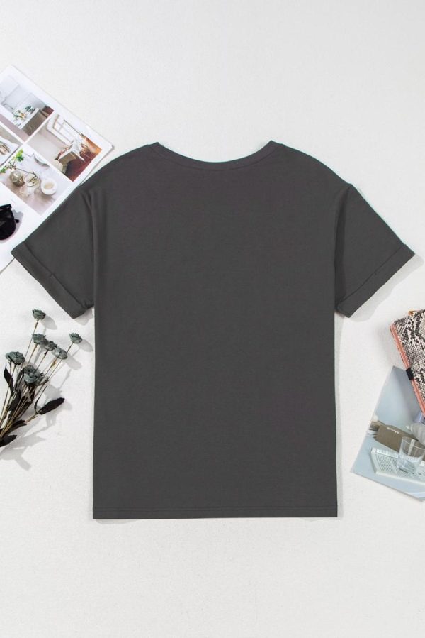 Women T Shirts | Carbon Grey Vintage Yall Stars Boots Graphic Tee - Image 2