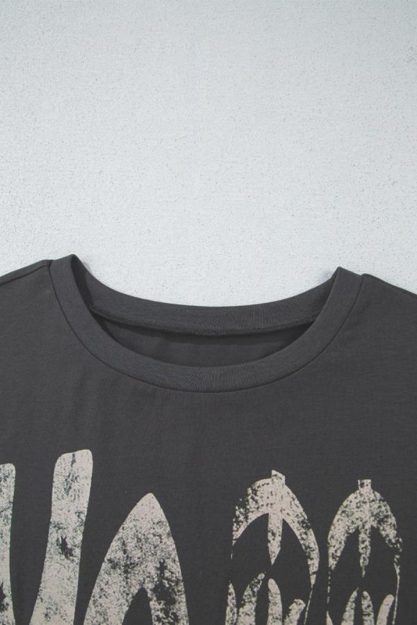 Women T Shirts | Carbon Grey Vintage Yall Stars Boots Graphic Tee - Image 4