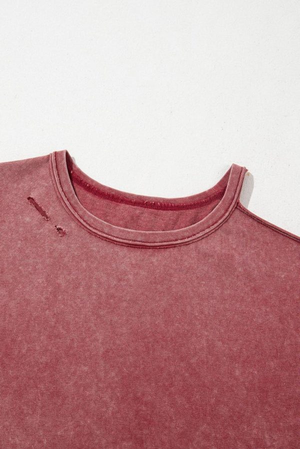 Women T Shirts | Clay One Shoulder Half Sleeve Oversized Tunic T Shirt - Image 2