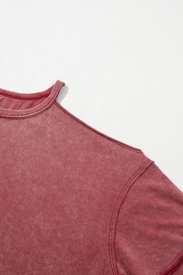 Women T Shirts | Clay One Shoulder Half Sleeve Oversized Tunic T Shirt - Image 4