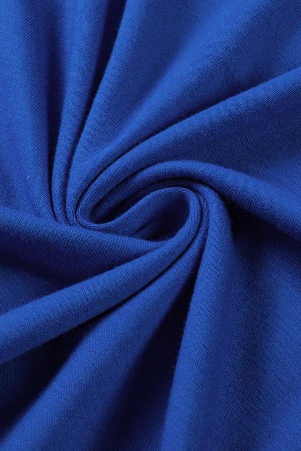 Women T Shirts | Dark Blue Solid Color Side Slit Tunic Top - Image 6