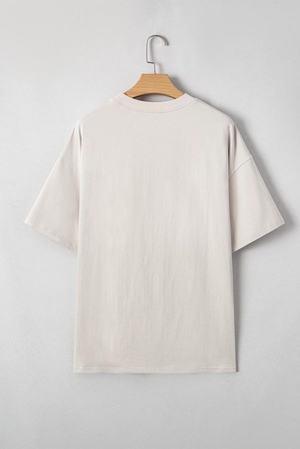 Women T Shirts | Laurel Green Big Bow Print Drop Shoulder Oversized Tee