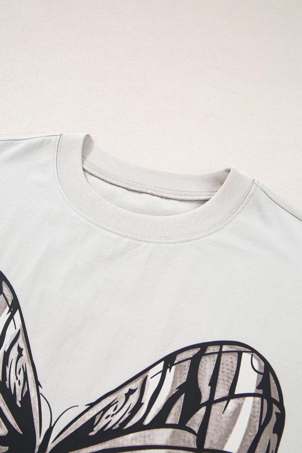 Women T Shirts | Laurel Green Big Bow Print Drop Shoulder Oversized Tee - Image 3