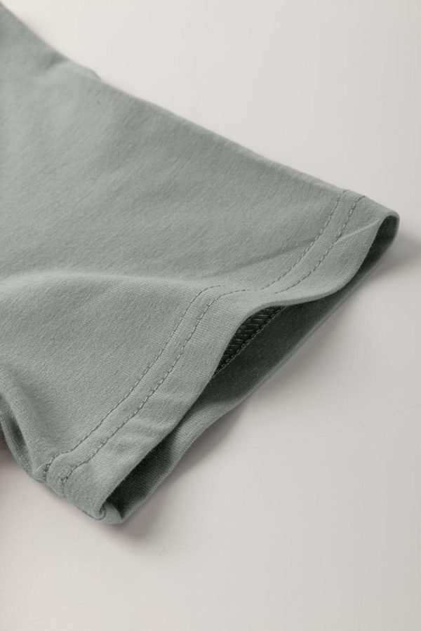 Women T Shirts | Medium Grey Solid Color Round Neck T Shirt - Image 5