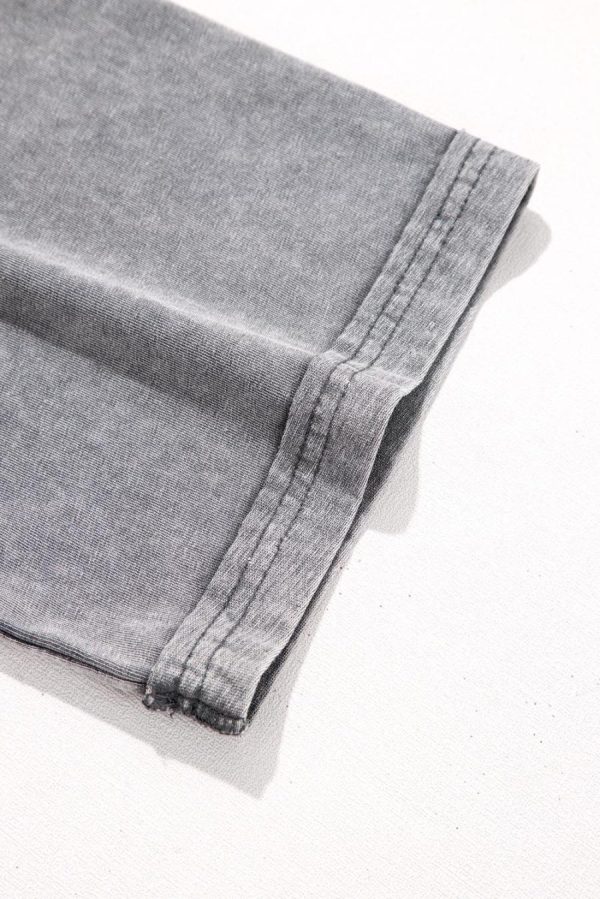 Women T Shirts | Philippine Gray Mineral Wash Half Sleeve Vintage T Shirt - Image 6