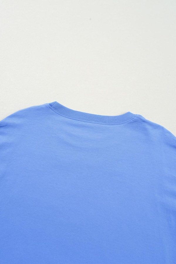 Women T Shirts | Sky Blue Rodeo Letter Graphic Tee - Image 6