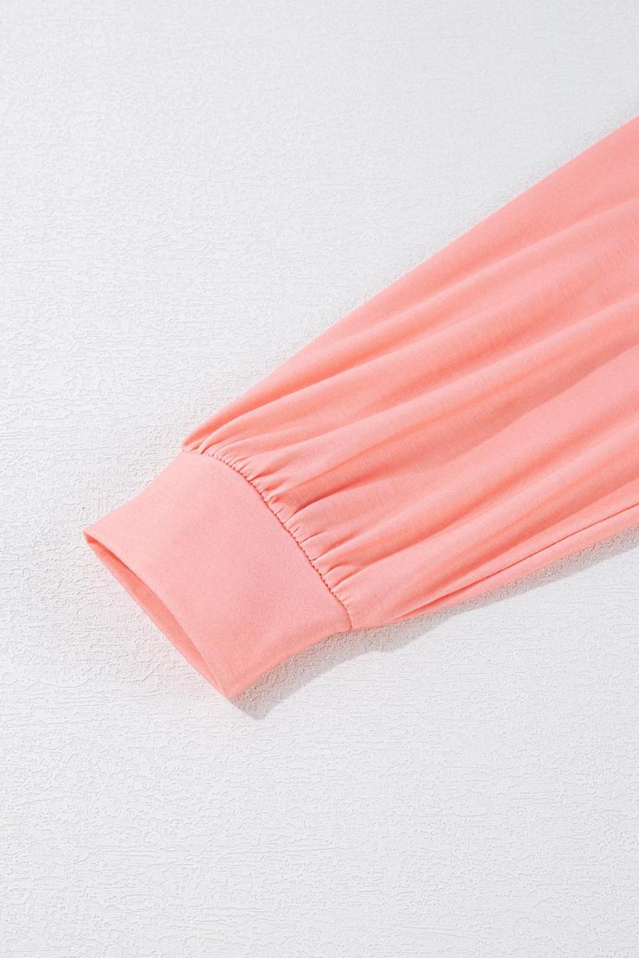 Women Long Sleeve Tops | Light Blue Colorblock Drop Sleeve Round Neck Top