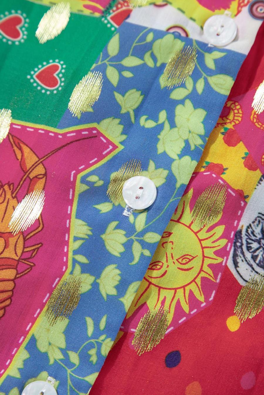 Women Long Sleeve Tops | Rose Red Abstract Print Colorblock Long Sleeve Shirt