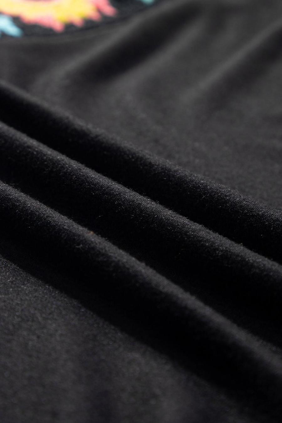 Women Sleeveless Tops | Black Floral Crochet Patchwork Crew Neck Sleeveless Top