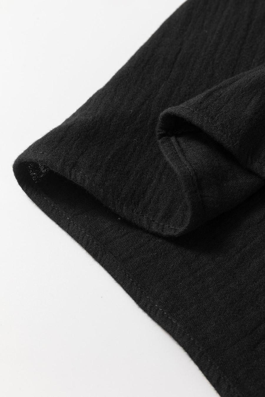 Women Sleeveless Tops | Black Ruffle Shoulder V Neck Sleeveless Top