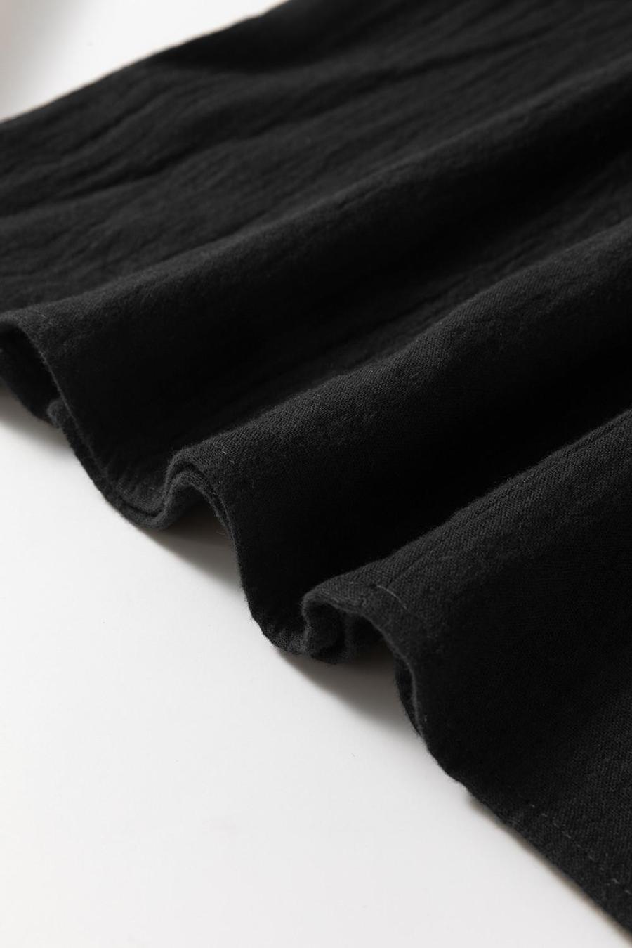 Women Sleeveless Tops | Black Ruffle Shoulder V Neck Sleeveless Top