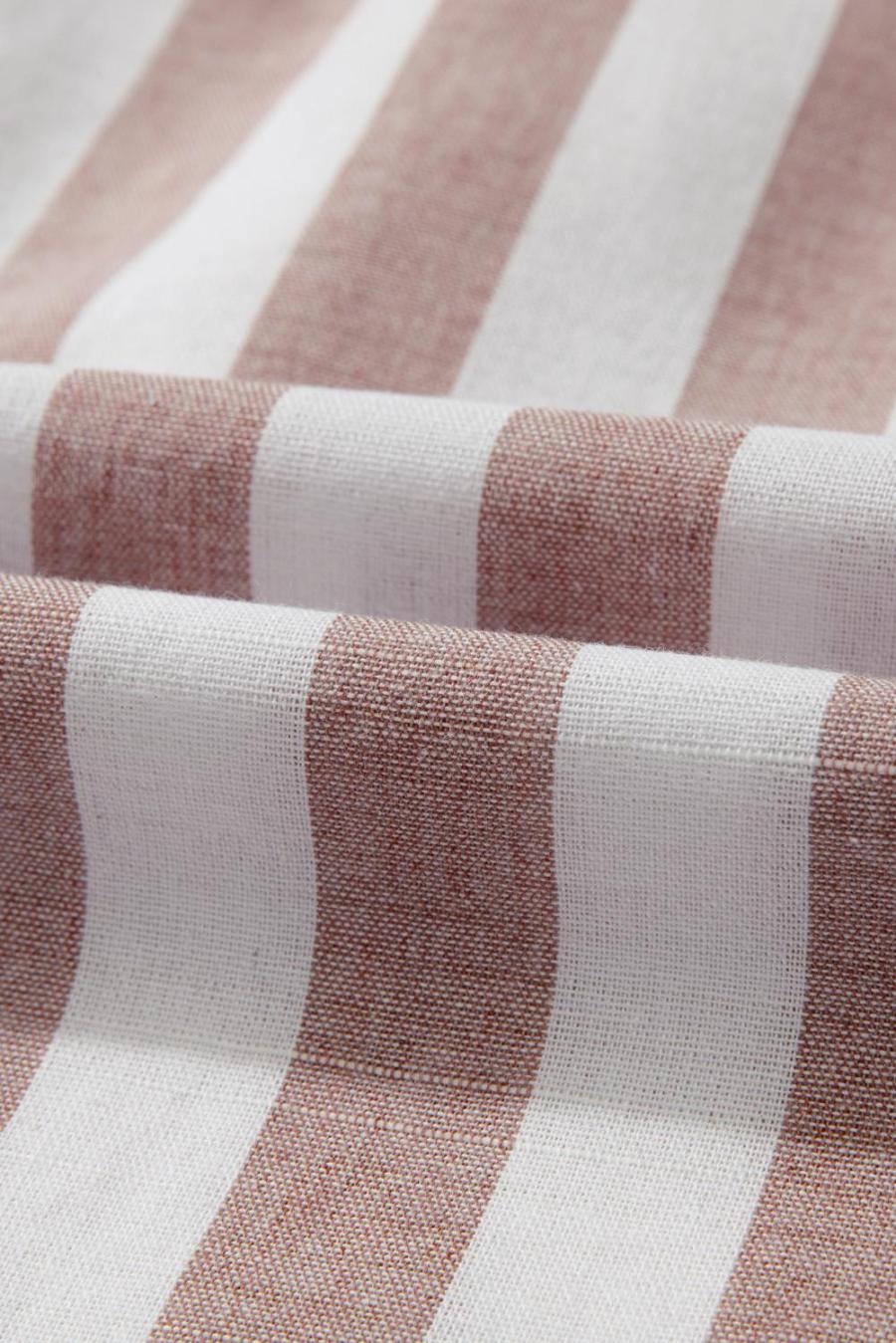 Women Sleeveless Tops | Khaki Striped Casual Button Down Sleeveless Shirt