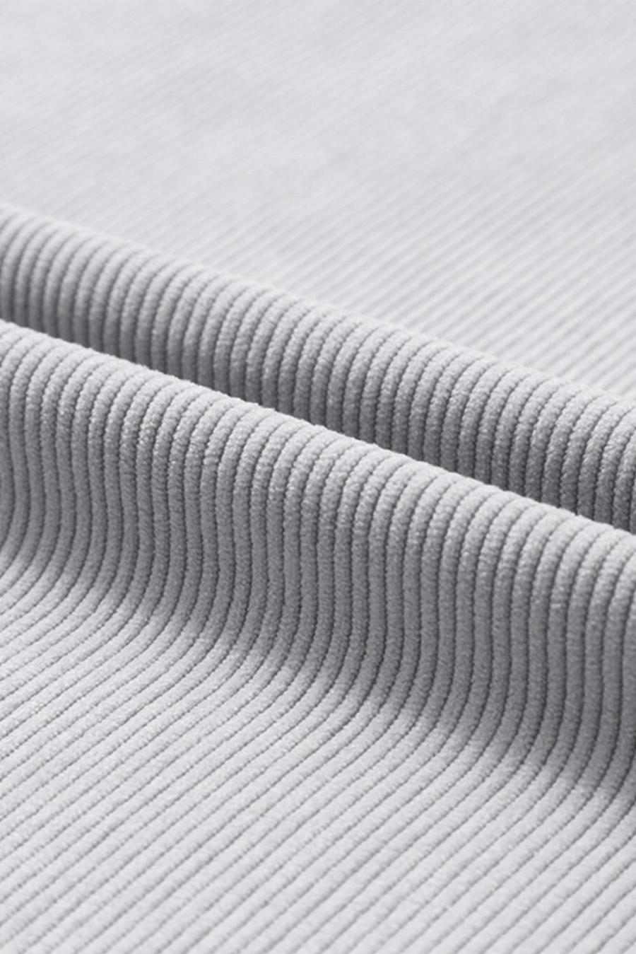 Women Sweatshirts & Hoodies | Light Grey Drop Shoulder Rib Knit Oversized Sweatshirt