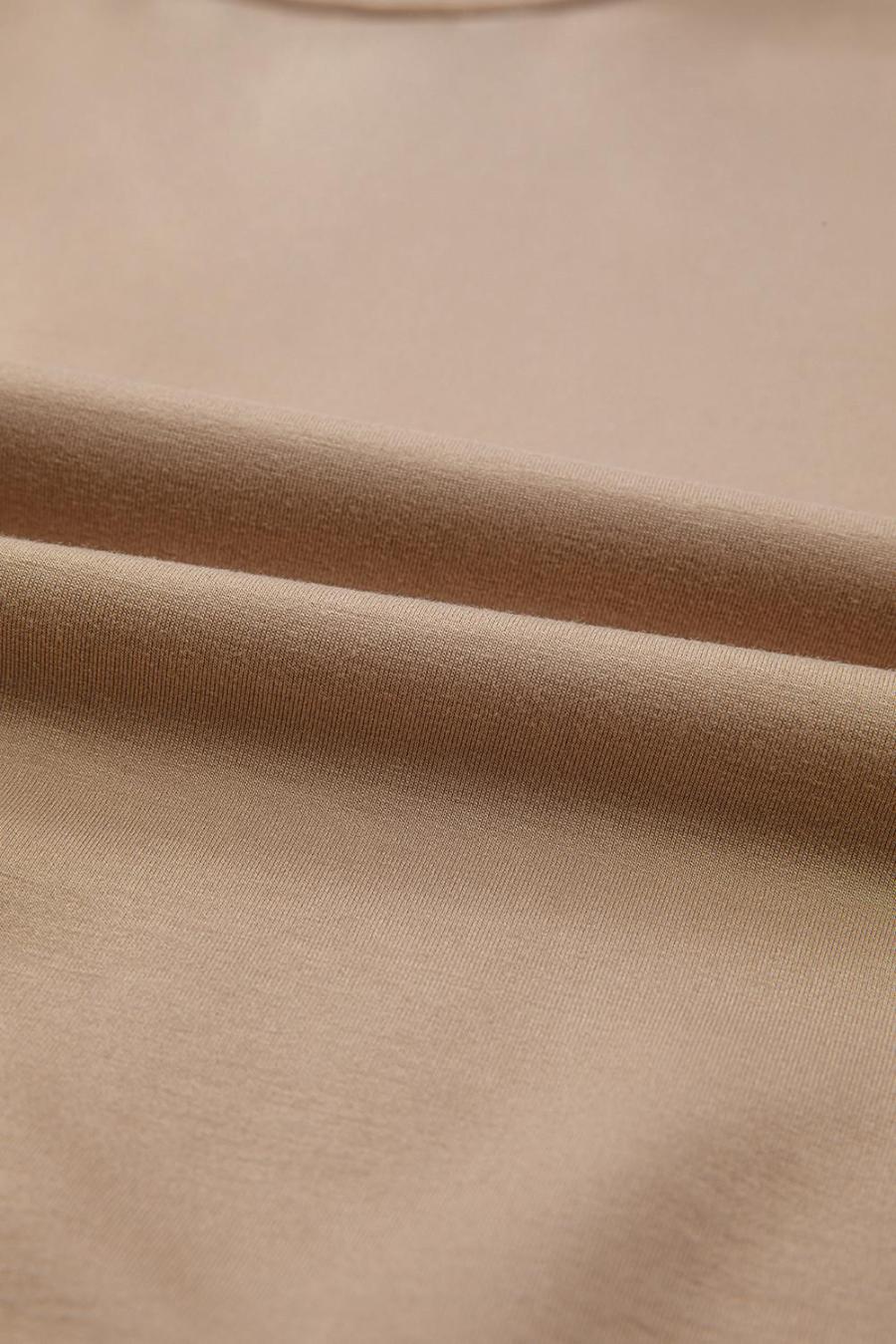 Women T Shirts | Straw Yellow Ric Rac Contrast Ribbed Edge Crewneck T Shirt