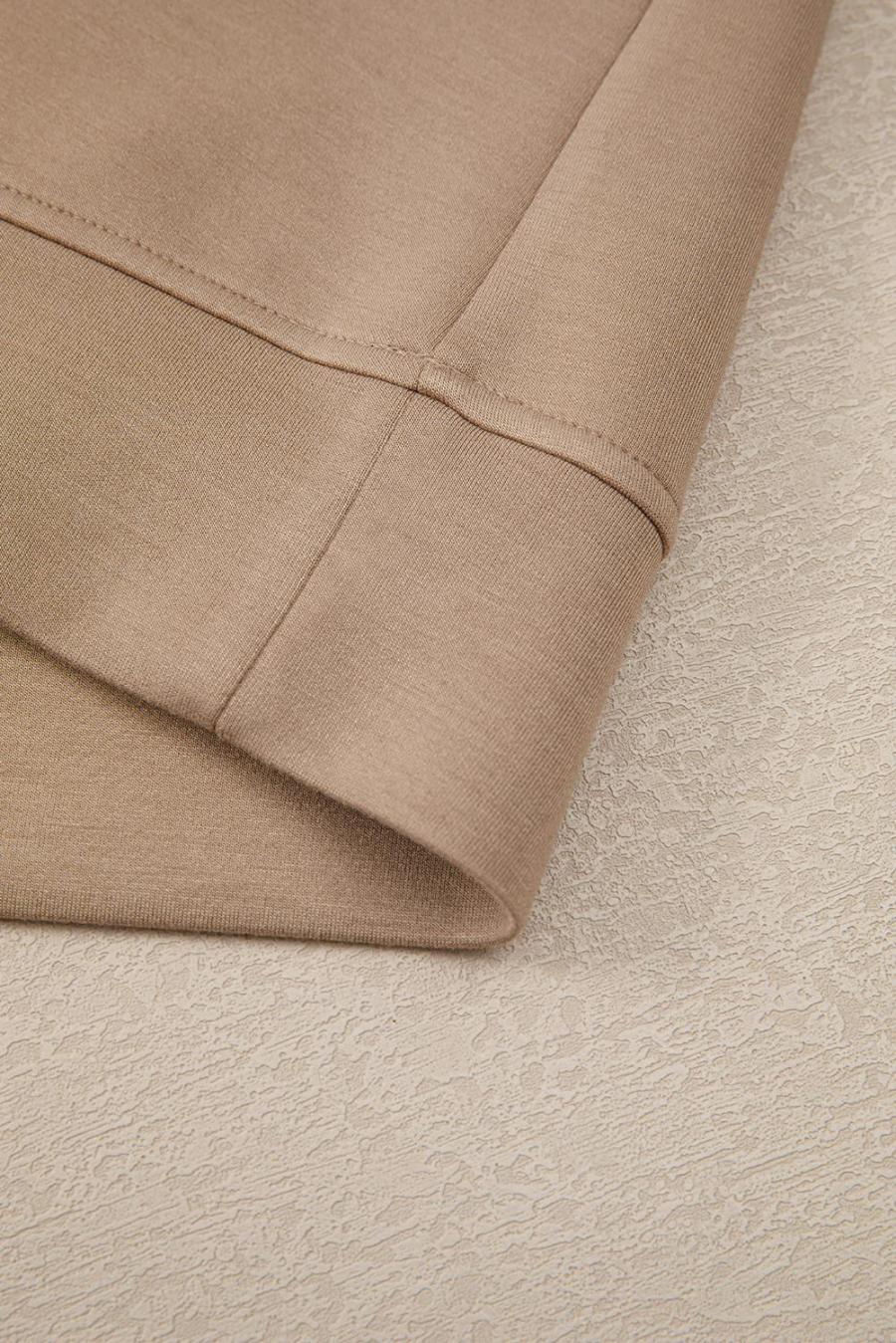 Women T Shirts | Straw Yellow Ric Rac Contrast Ribbed Edge Crewneck T Shirt