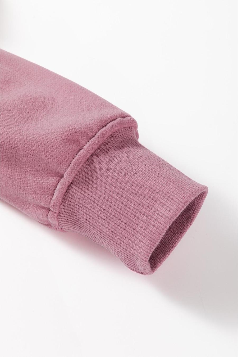 Women Sweatshirts & Hoodies | Fushia Zipper Collared Drop Shoulder Plain Sweatshirt